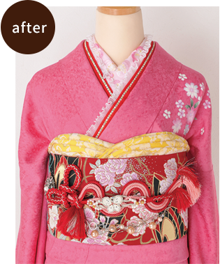 お母様の振袖を小物でアレンジ